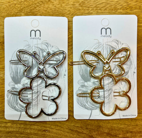 Butterfly + Flower Barrettes