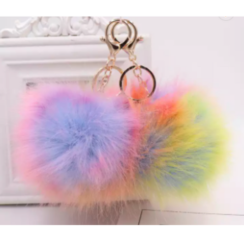 Fur Ball Keychain or Bag Charm